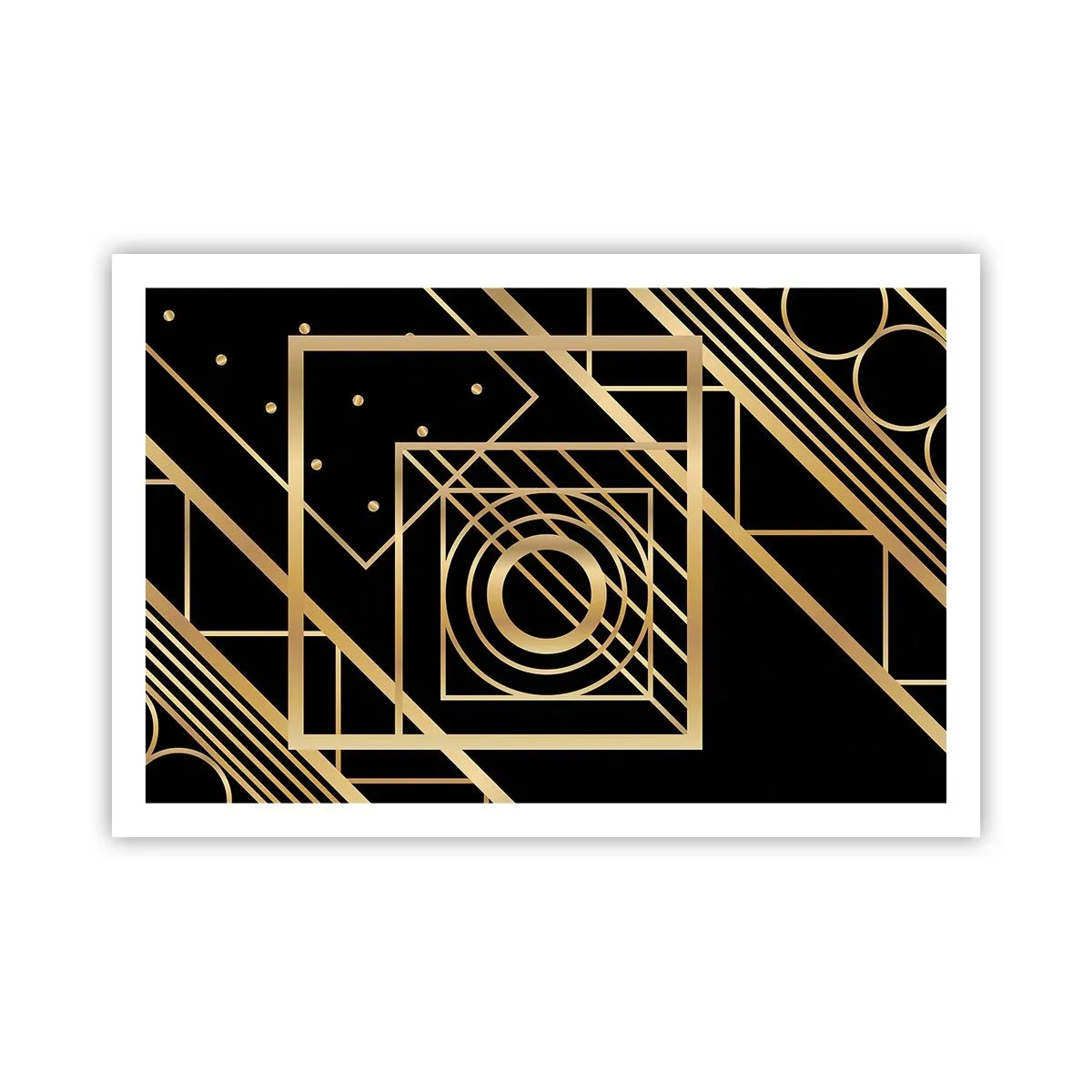 Poster - Goldene Geometrie - 91x61 cm