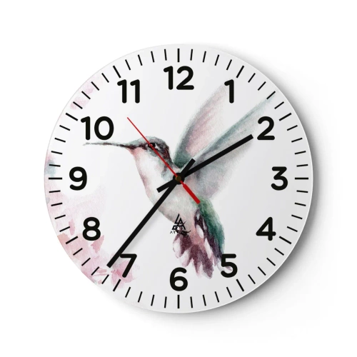 Wanduhr - Glasuhr - Im Flattern gehalten - 40x40 cm
