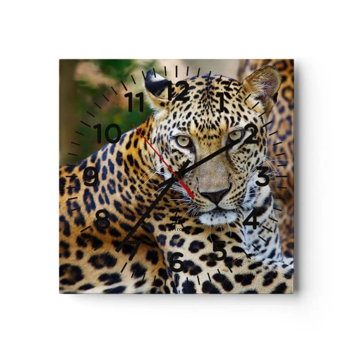 Wanduhr - Glasuhr - Wild und ruhig - 40x40 cm