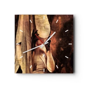 Wanduhr - Glasuhr - Eine Frau mit Schleier und geheimnisvollem Styling vor dunklem Hintergrund - 30x30cm - Zwischen Gut und Böse - Moderne Wanddekoration für Wohnzimmer und Schlafzimmer ARTTOR