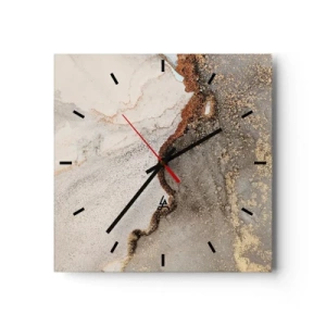 Wanduhr - Glasuhr - An der Grenze der Farben - 40x40 cm