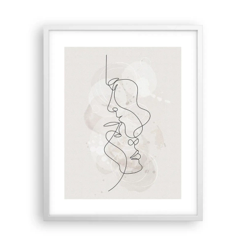Poster in einem weißen Rahmen - Verstrickt in eine Umarmung - 40x50 cm