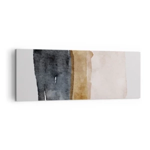 Bild auf Leinwand - Leinwandbild - Eine minimalistische Komposition aus drei Rechtecken in Erdtönen. - 140x50cm - Die Komposition der Farben der Erde - Moderne Wanddekoration für Wohnzimmer und Schlafzimmer ARTTOR