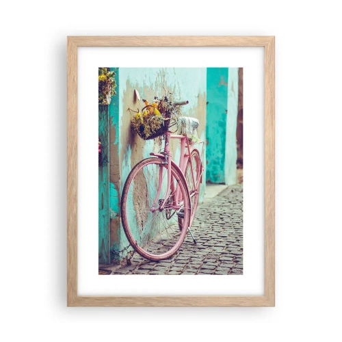 Poster in einem Rahmen aus heller Eiche - Ich komme gleich wieder - 30x40 cm