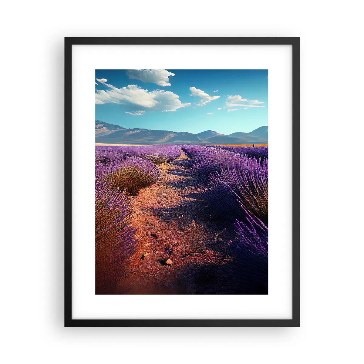 Poster in einem schwarzem Rahmen - Duftende Felder - 40x50 cm