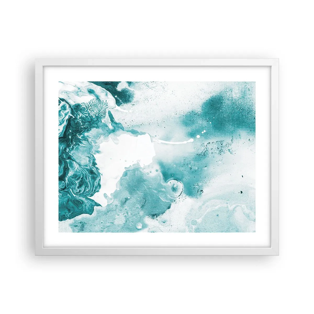 Poster in einem weißen Rahmen - Morast von Blau - 50x40 cm