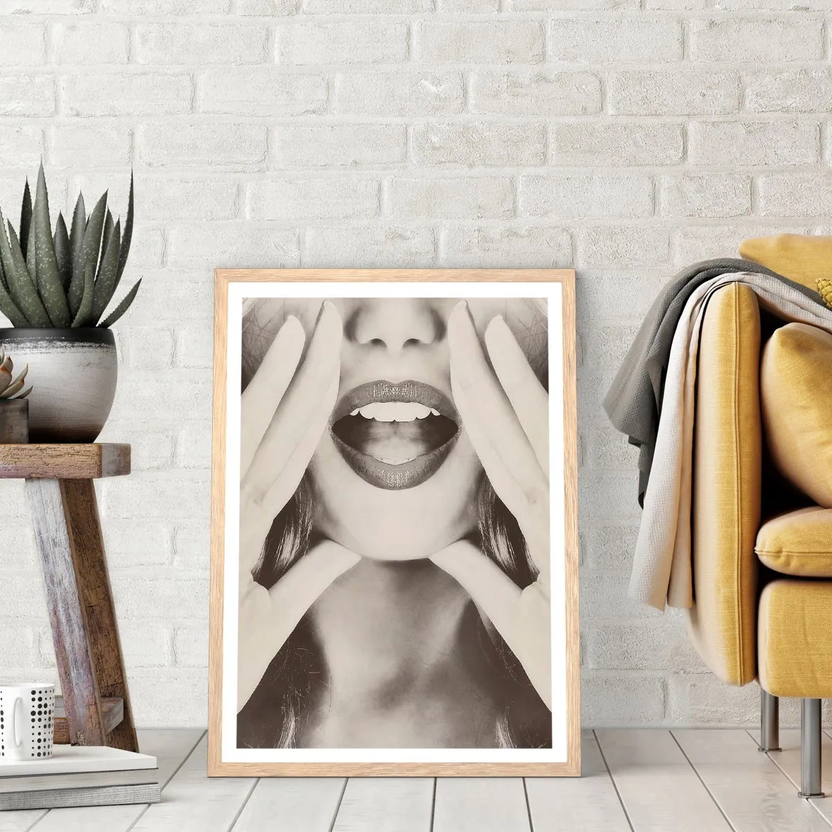 Poster in einem Rahmen aus heller Eiche - Ich komme schon! - 30x40 cm