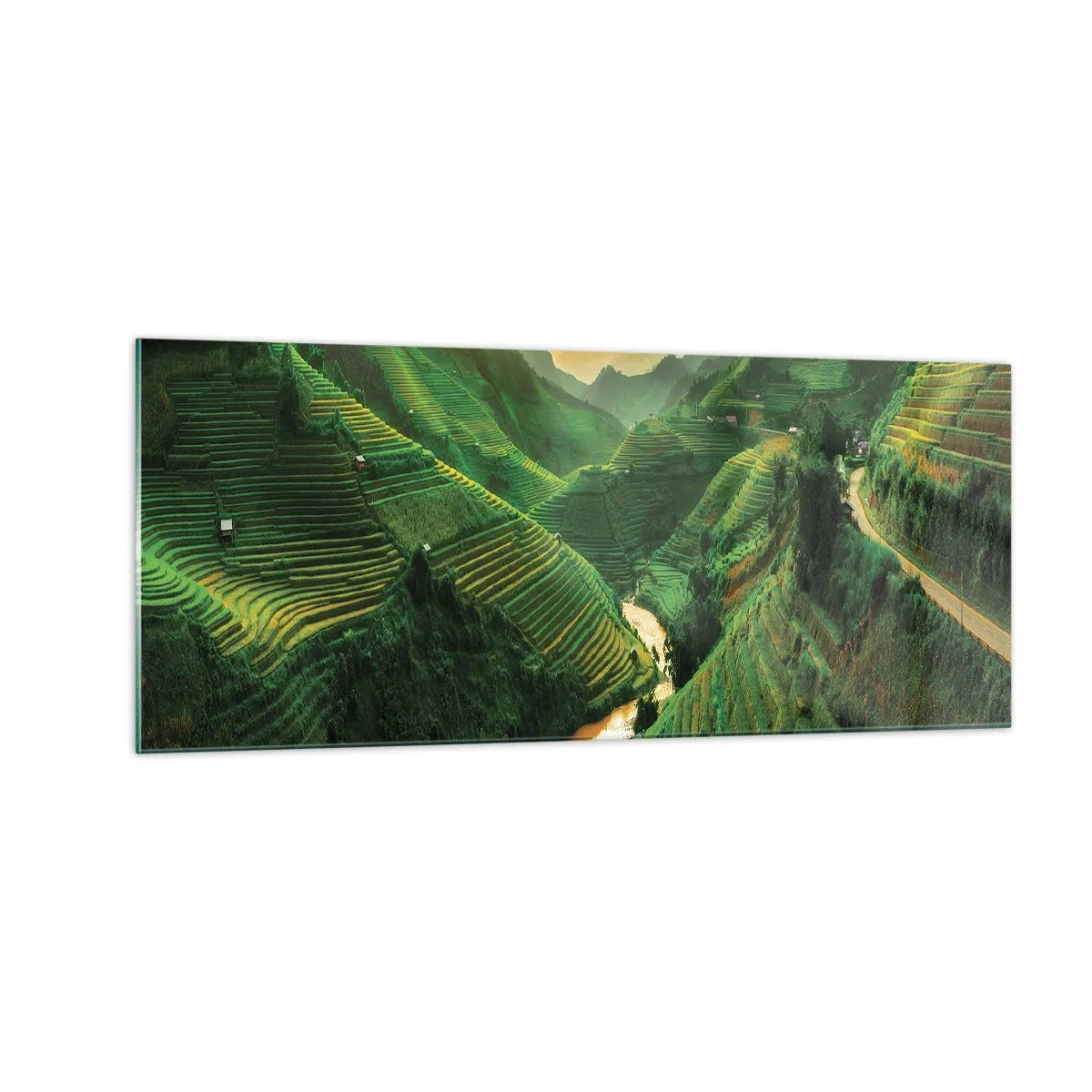 Glasbild - Bild auf glas - Vietnamesisches Tal - 100x40 cm