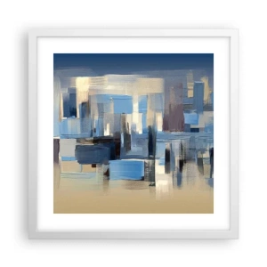 Poster in einem weißen Rahmen - Blaue Konstruktion - 40x40 cm