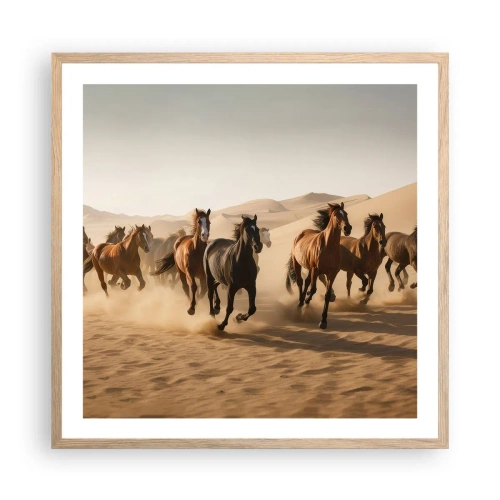 Poster in einem Rahmen aus heller Eiche - Frei wie der Wind - 60x60 cm