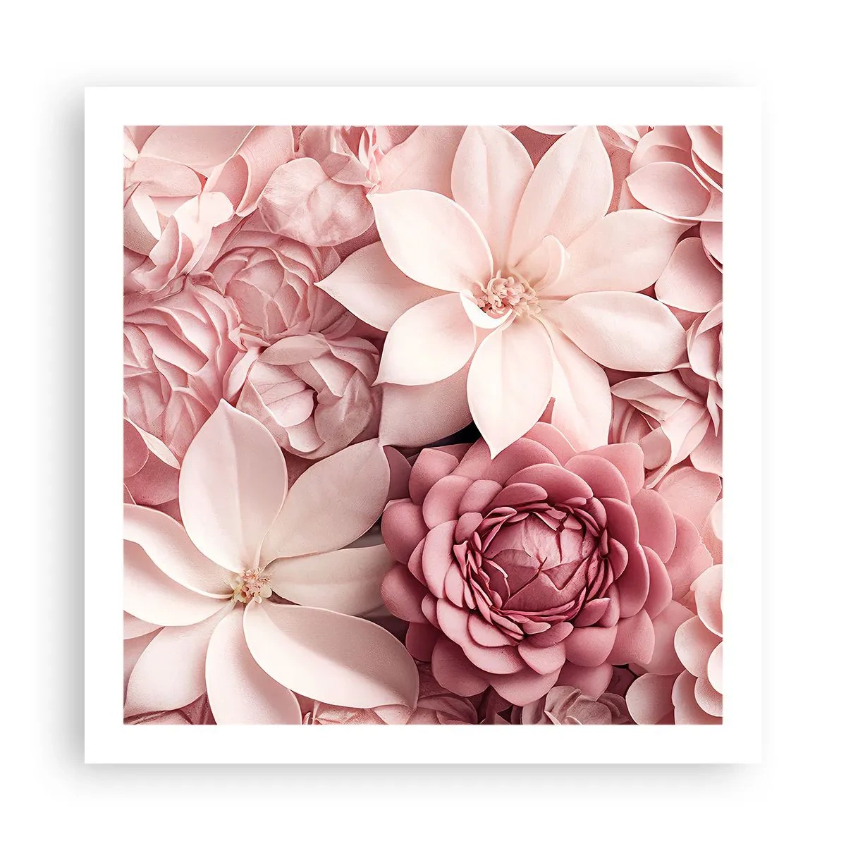 Poster - In rosa Blütenblättern - 60x60 cm