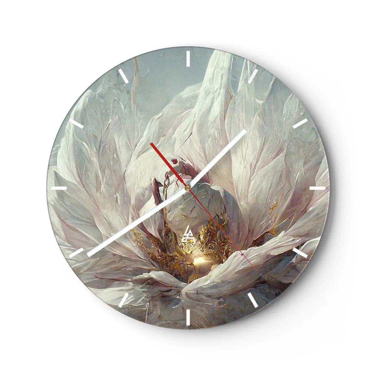 Wanduhr - Glasuhr - Sie blüht alle hundert Jahre einmal - 30x30 cm
