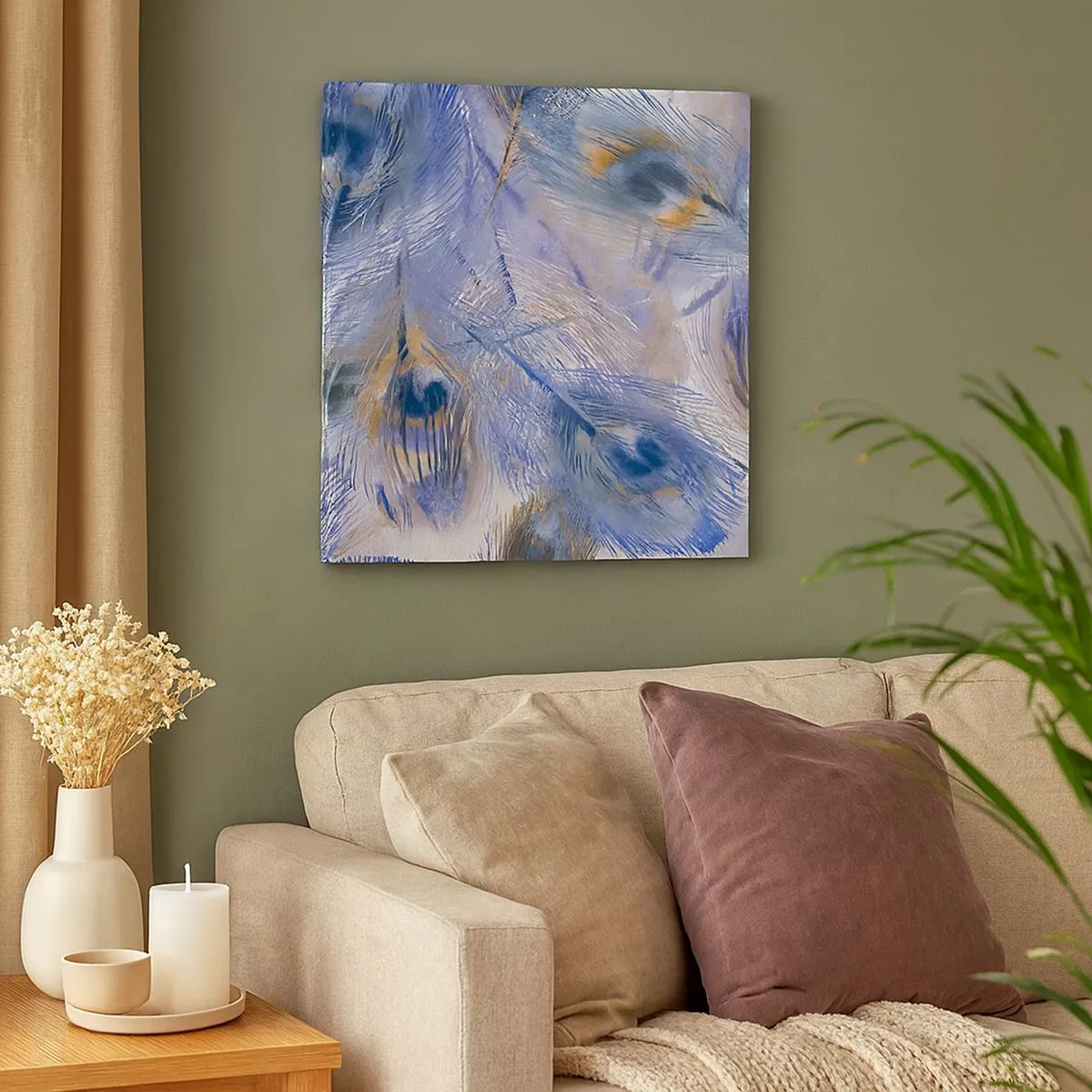 Bild auf Leinwand - Leinwandbild - Pfau-Komposition - 30x30 cm