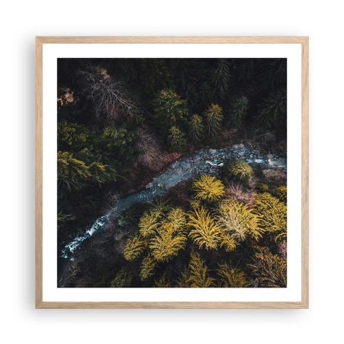 Poster in einem Rahmen aus heller Eiche - Schnell und immer schneller - 60x60 cm