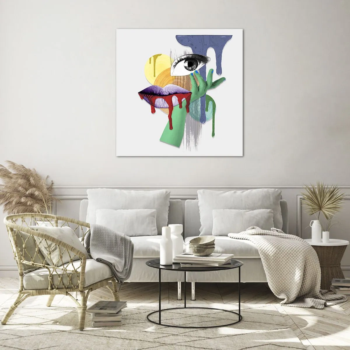 Glasbild - Bild auf glas - Ein dekonstruiertes Porträt - 30x30 cm