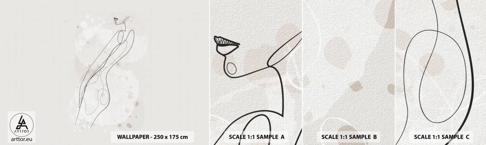 Fototapeten Muster Selbstklebend Deluxe Sticker - Der Blick schweift - Grafik, Lineart, Frauen - 100x30 cm