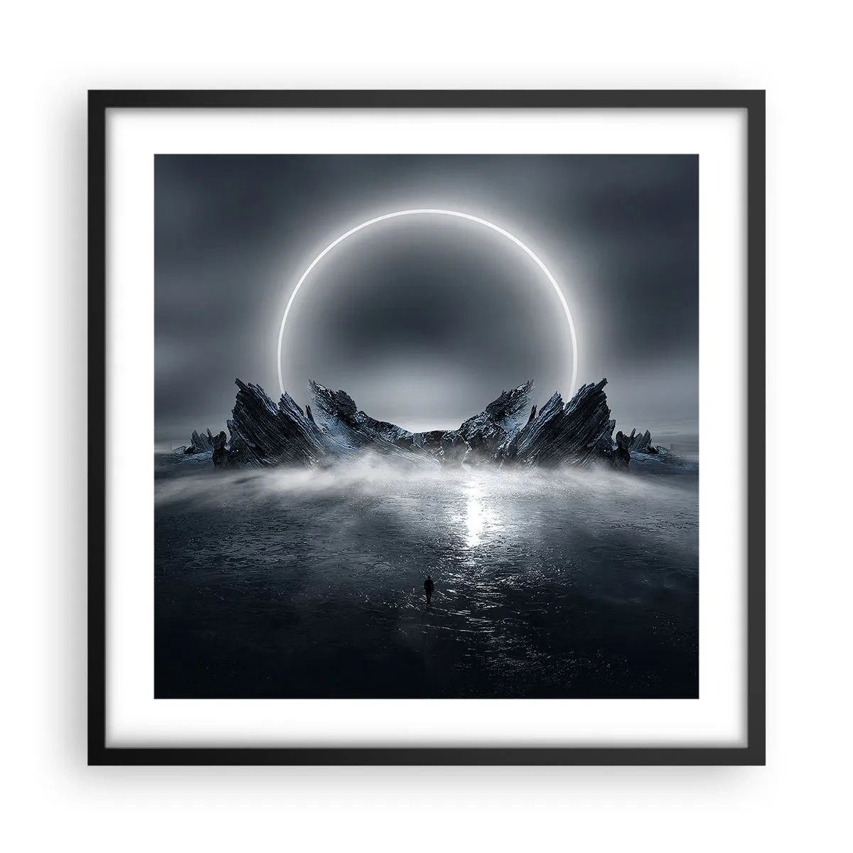 Poster in einem schwarzem Rahmen - Ende der Geschichte - 50x50 cm