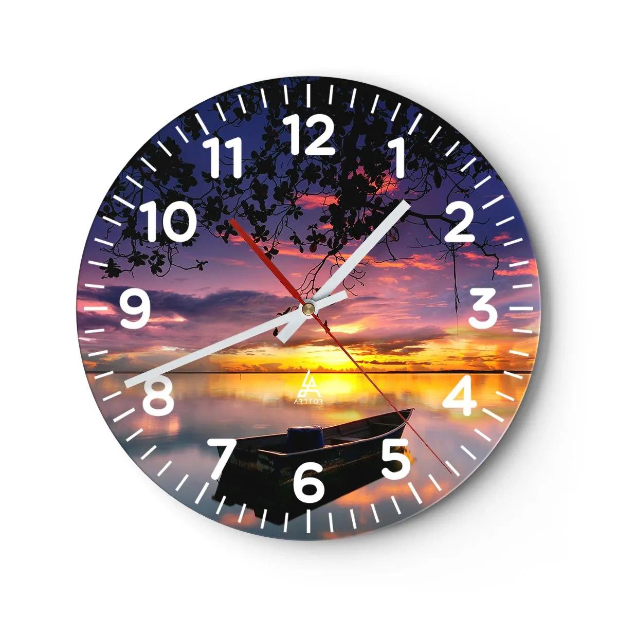 Wanduhr - Glasuhr - Du scheinst mitten am Himmel zu hängen... - 40x40 cm