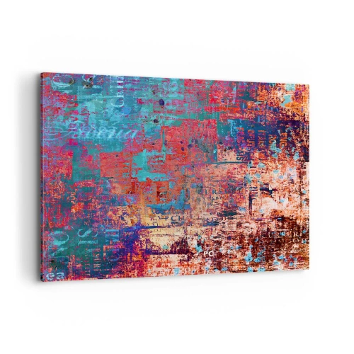 Bild auf Leinwand - Leinwandbild - Eine abstrakte Komposition mit einer Mischung intensiver Farben. - 100x70cm - Erinnerung und Vergessen - Moderne Wanddekoration für Wohnzimmer und Schlafzimmer ARTTOR