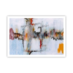 Poster - Abstraktes Muster mit lebendigen Farben auf hellem Hintergrund - 100x70cm - Ein Stock auf dem Wasser - Moderne Wanddekoration für Wohnzimmer und Schlafzimmer ARTTOR