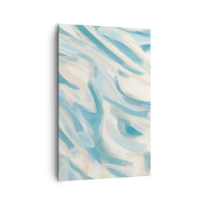 Bild auf Leinwand - Leinwandbild - Abstrakte blaue Streifen auf hellem Hintergrund - 80x120cm - Frühlingsbrisen - Moderne Wanddekoration für Wohnzimmer und Schlafzimmer ARTTOR