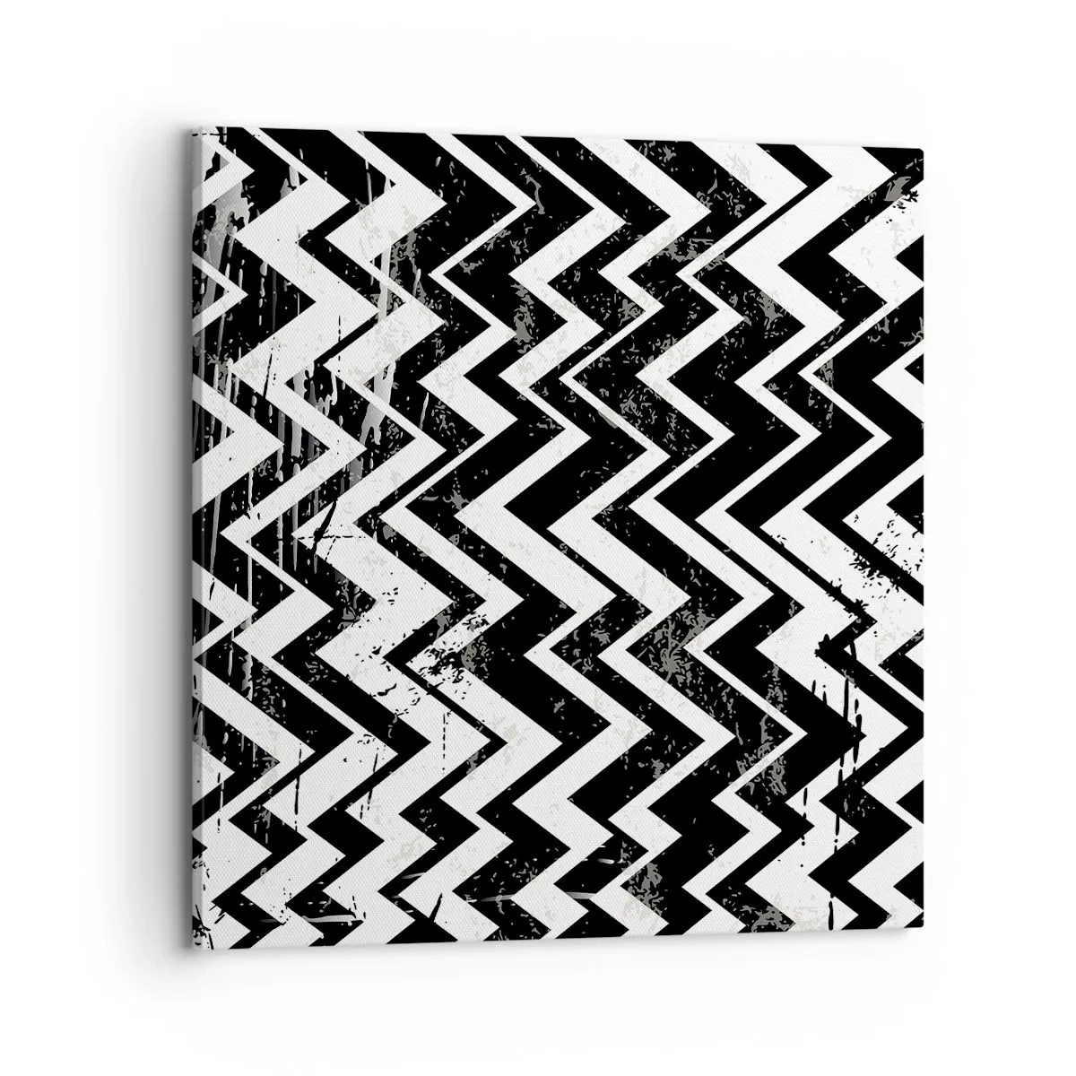 Bild auf Leinwand - Leinwandbild - Zick-weiß, Zack-schwarz - 70x70 cm