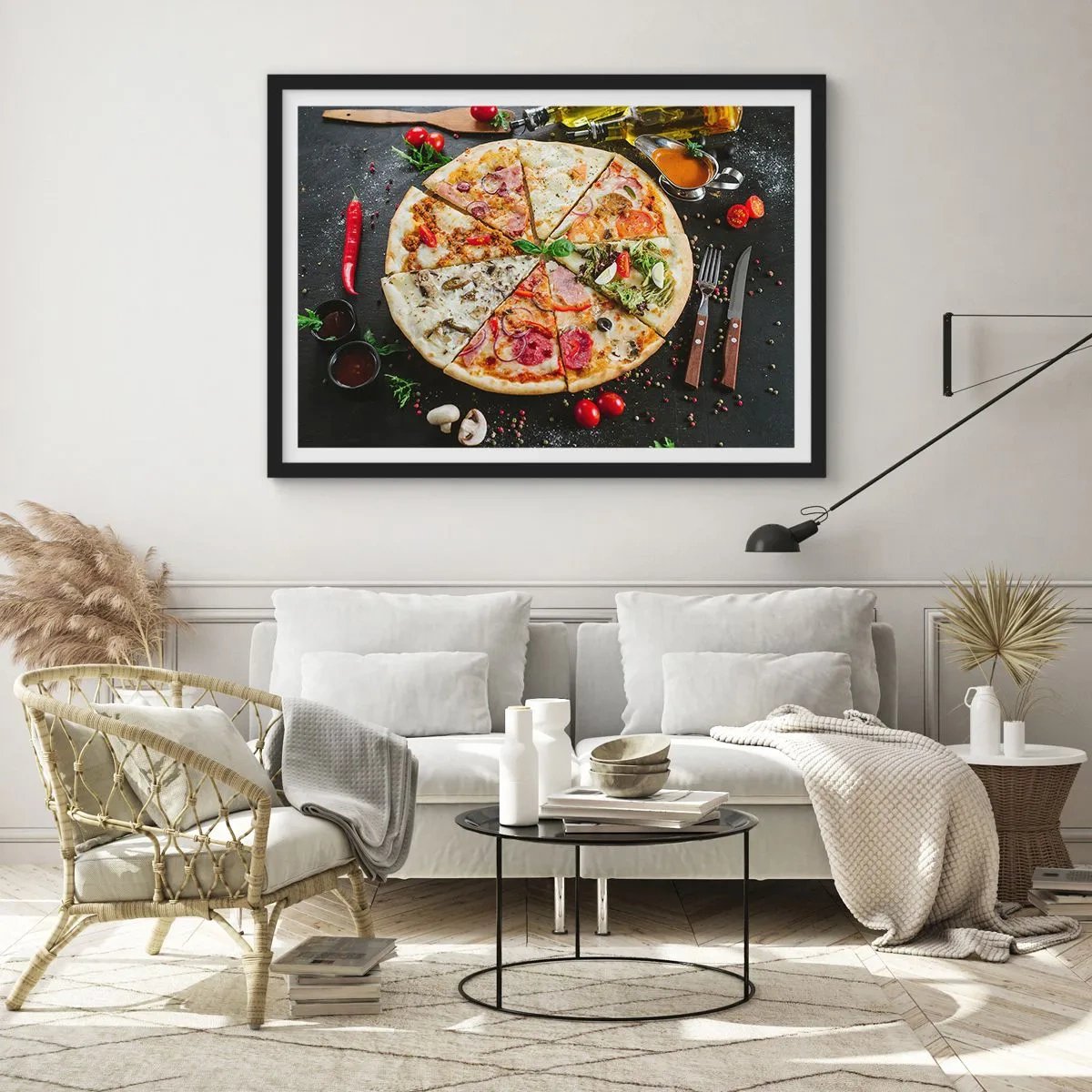 Poster in einem schwarzem Rahmen - Eine Reihe von Geschmacksrichtungen - 50x40 cm