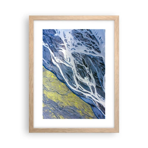 Poster in einem Rahmen aus heller Eiche - Felsmalereien der Natur - 30x40 cm