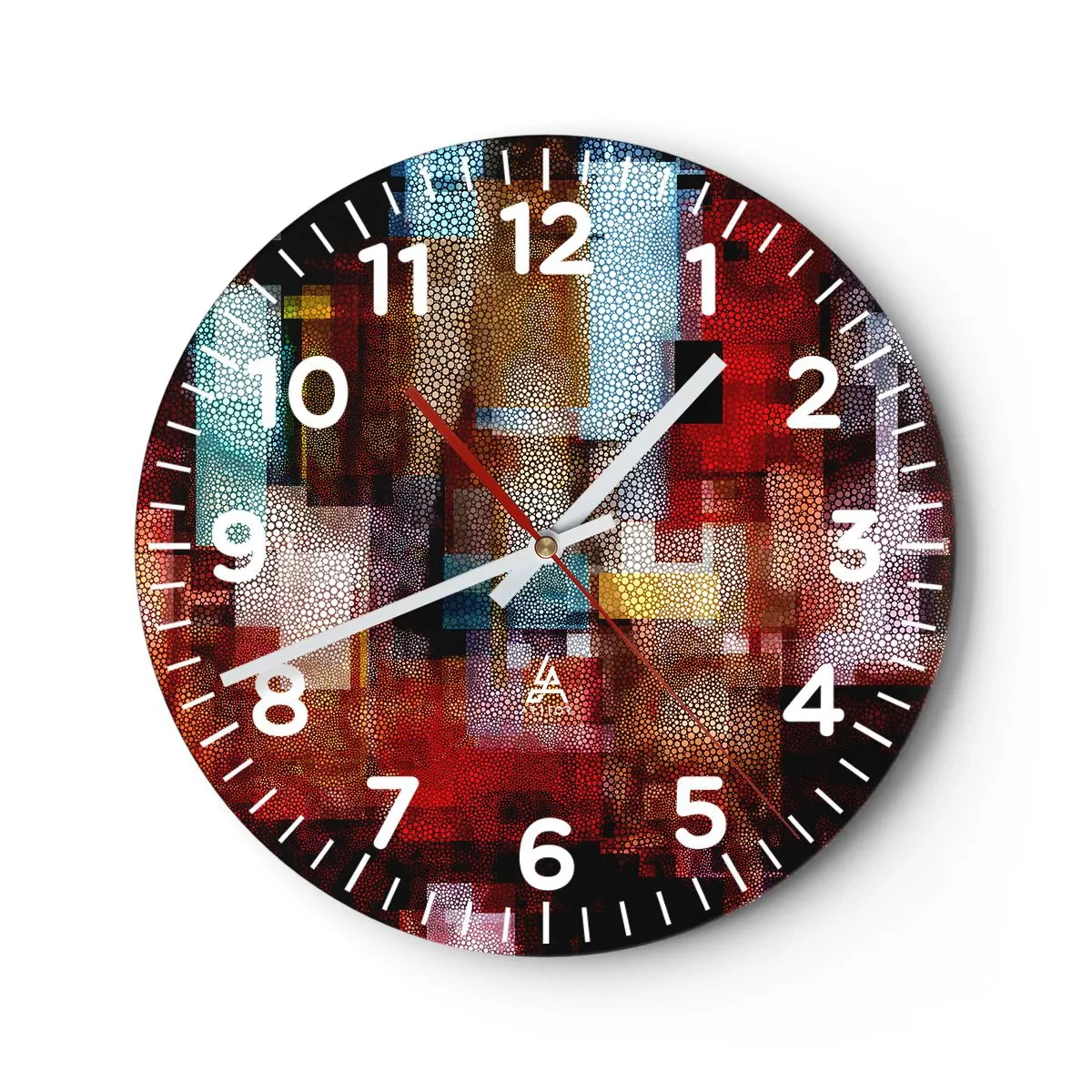 Wanduhr - Glasuhr - Verwirrung mit Verwirrung - 40x40 cm