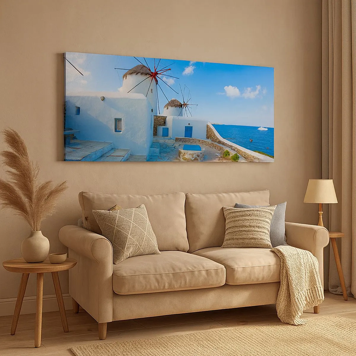Bild auf Leinwand - Leinwandbild - Der blaue Wind vom Meer - 100x40 cm