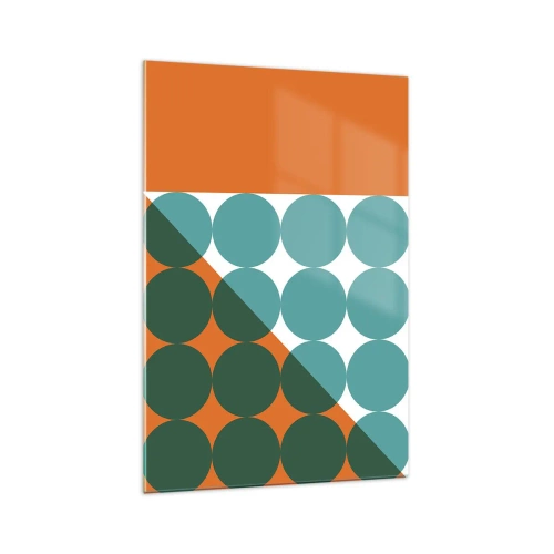 Glasbild - Bild auf glas - Geometrische Muster in Kontrastfarben - 70x100cm - Nach oben und schräg - Moderne Wanddekoration für Wohnzimmer und Schlafzimmer ARTTOR