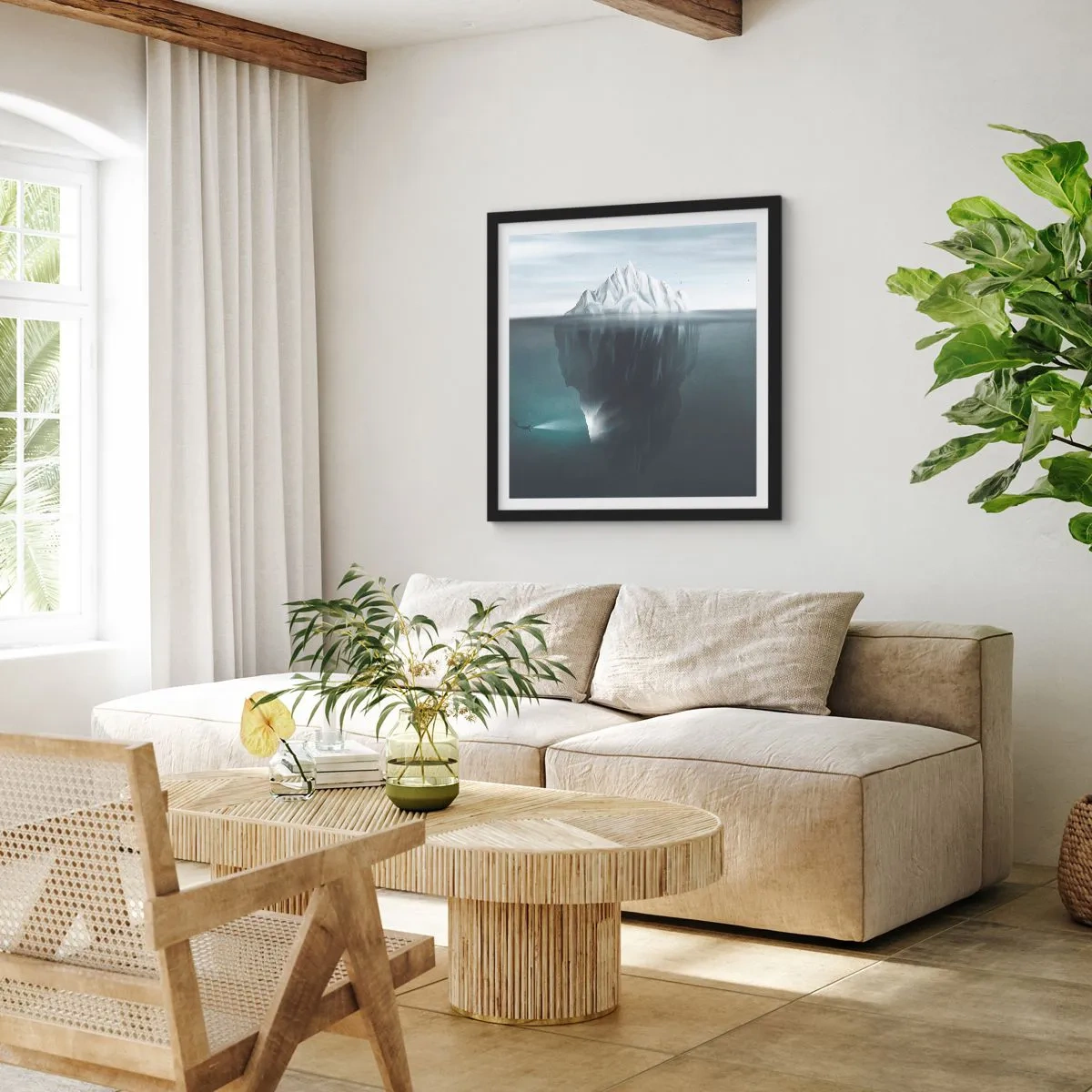 Poster in einem schwarzem Rahmen - Unterwassergeheimnis - 40x40 cm