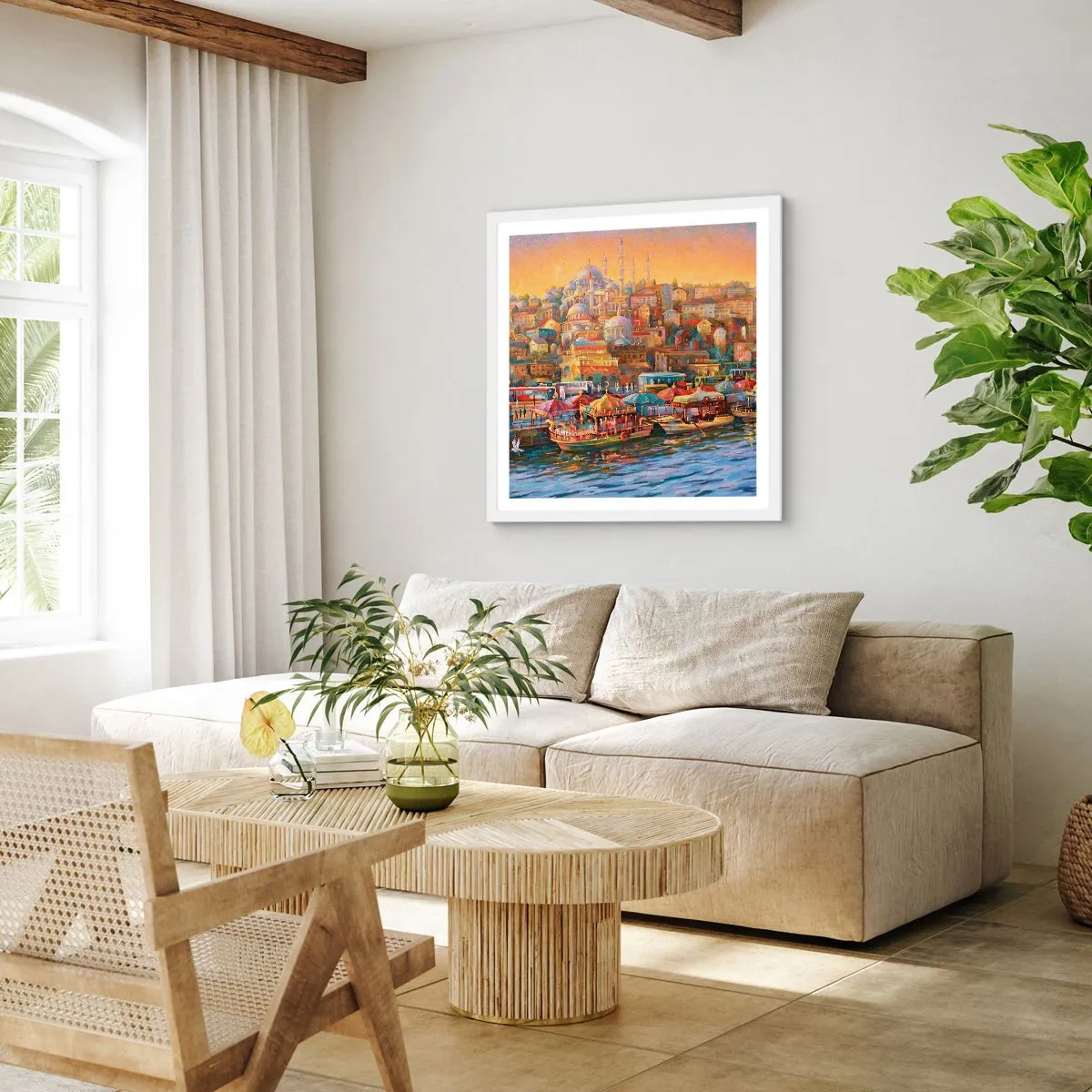 Poster in einem weißen Rahmen - Istanbuler Geschichte - 60x60 cm