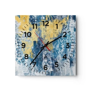 Wanduhr - Glasuhr - Abstraktion voller Wetter - 40x40 cm