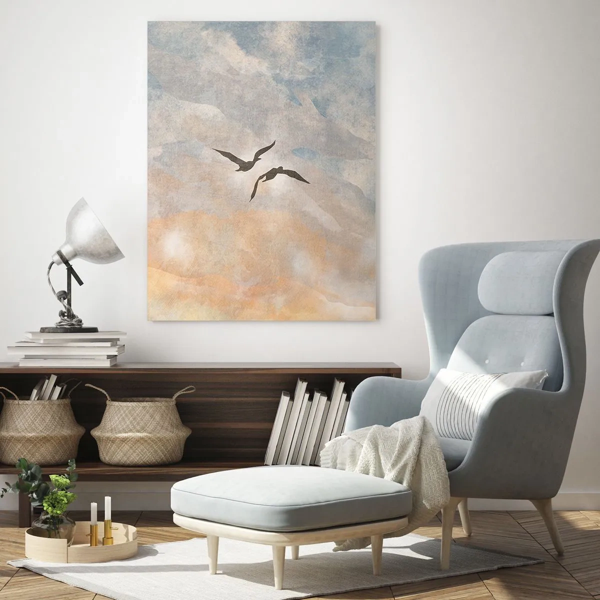 Glasbild - Bild auf glas - Himmeltanz - 80x120 cm