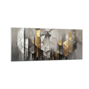 Glasbild - Bild auf glas - Komposition aus Eis und Licht - 100x40 cm