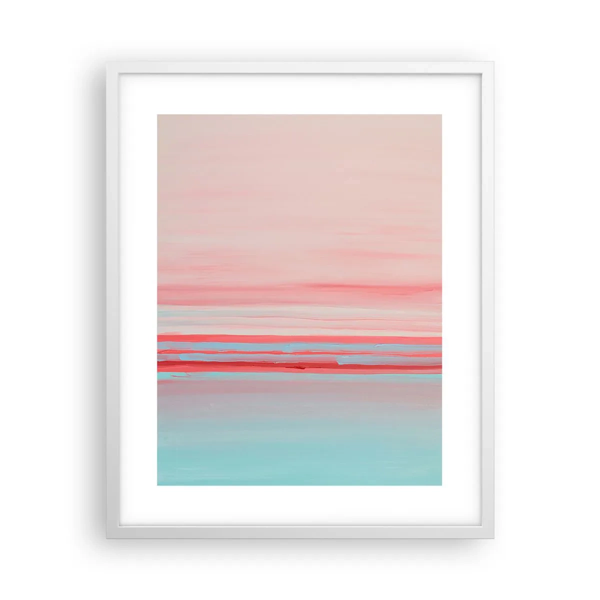 Poster in einem weißen Rahmen - Abstraktion im Morgengrauen - 40x50 cm