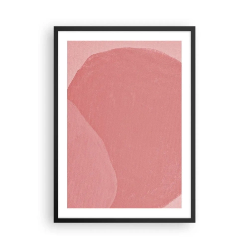 Poster in einem schwarzem Rahmen - Abstrakte Komposition in Rosatönen - 50x70cm - Organische Komposition in Rosa - Moderne Wanddekoration für Wohnzimmer und Schlafzimmer ARTTOR