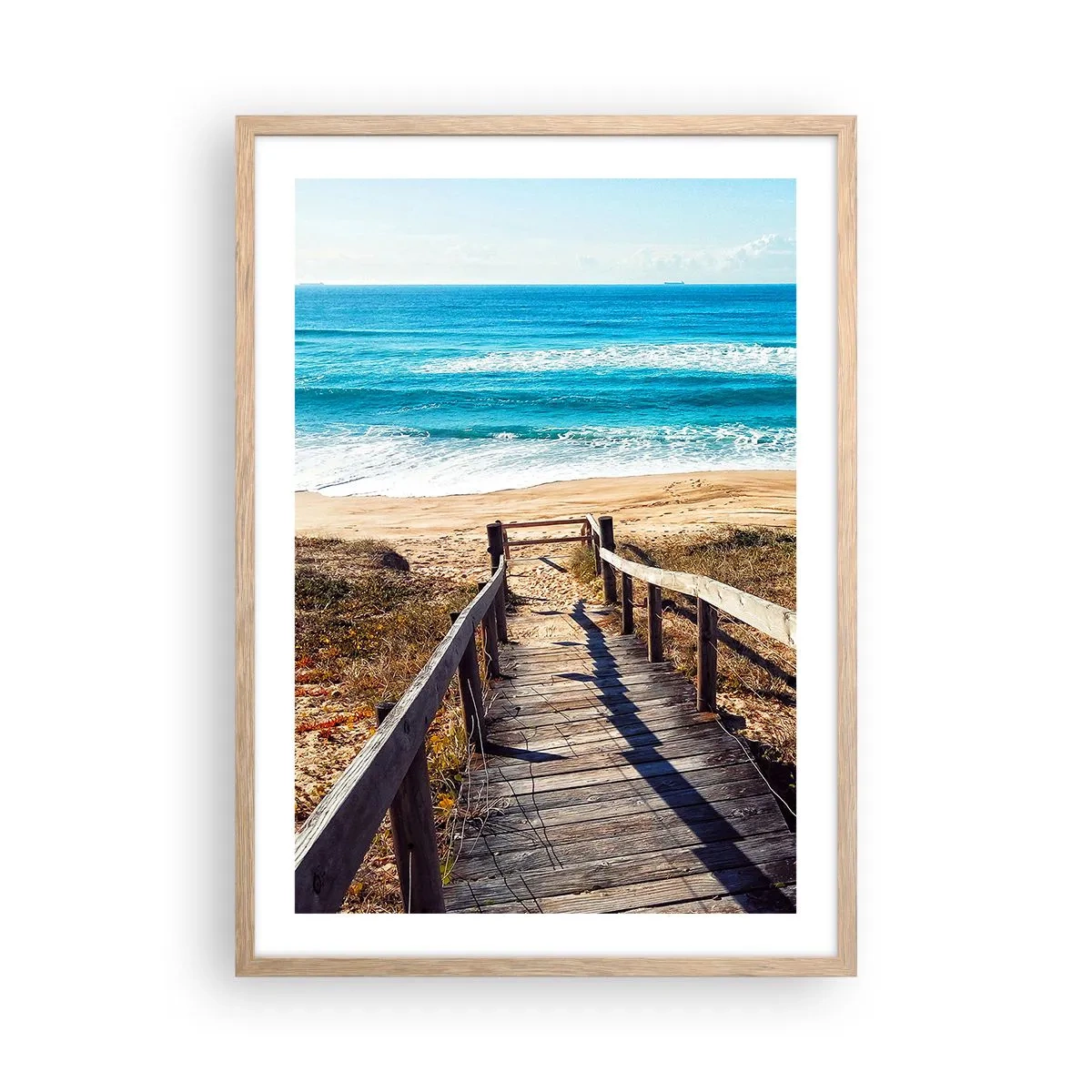 Poster in einem Rahmen aus heller Eiche - Lauf! - 50x70 cm