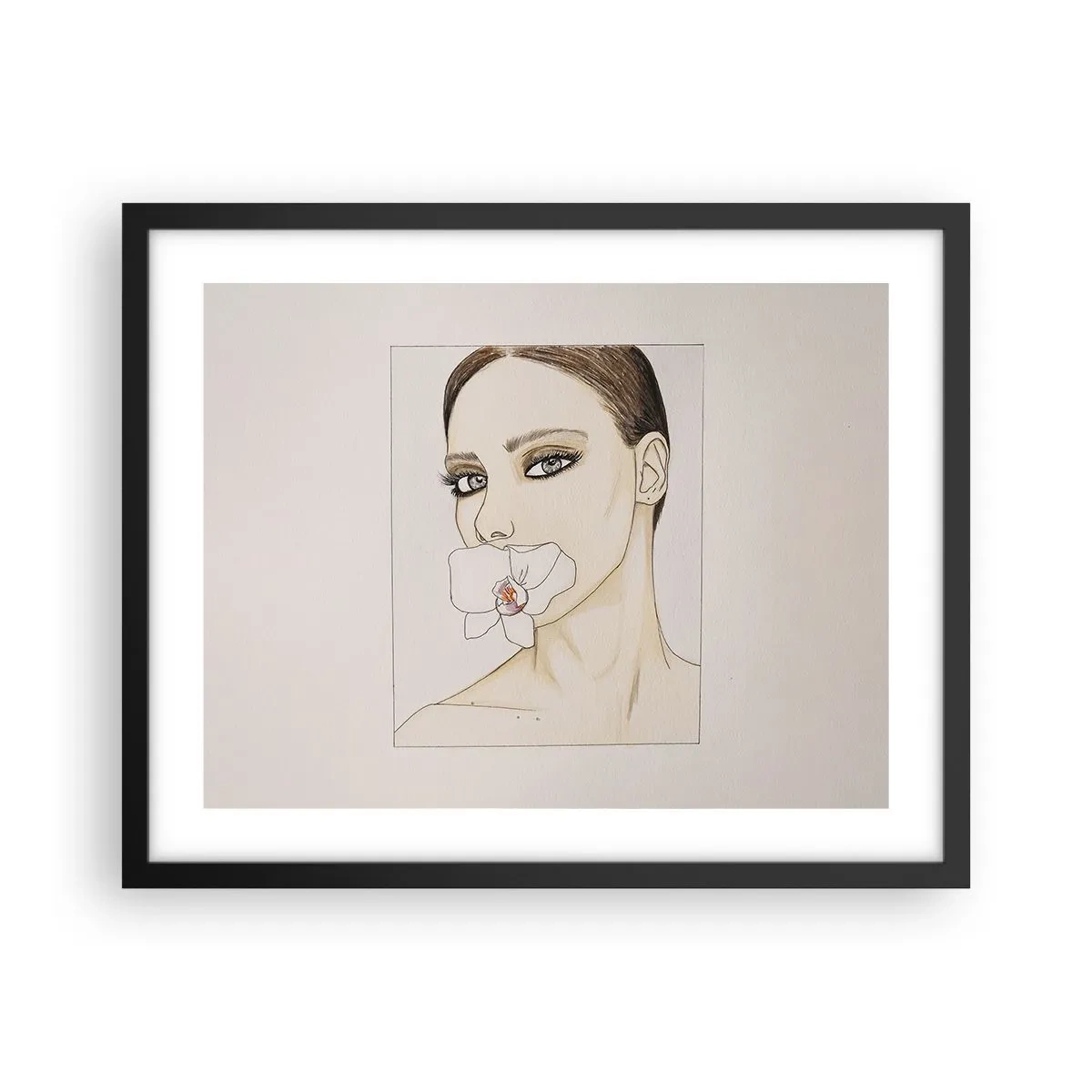 Poster in einem schwarzem Rahmen - Ein Symbol für Eleganz und Schönheit - 50x40 cm