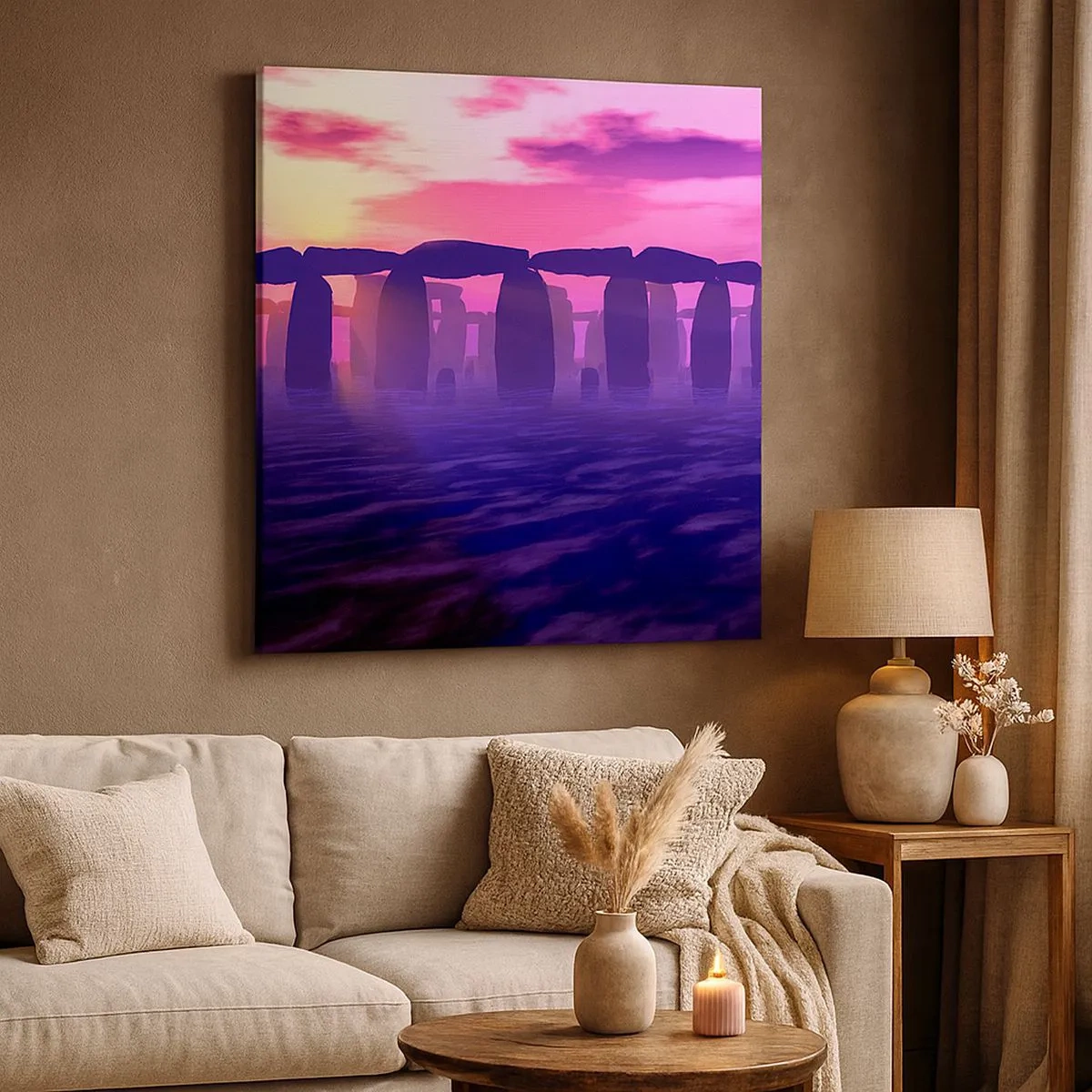 Bild auf Leinwand - Leinwandbild - Geheimnis im Morgengrauen im Nebel - 30x30 cm