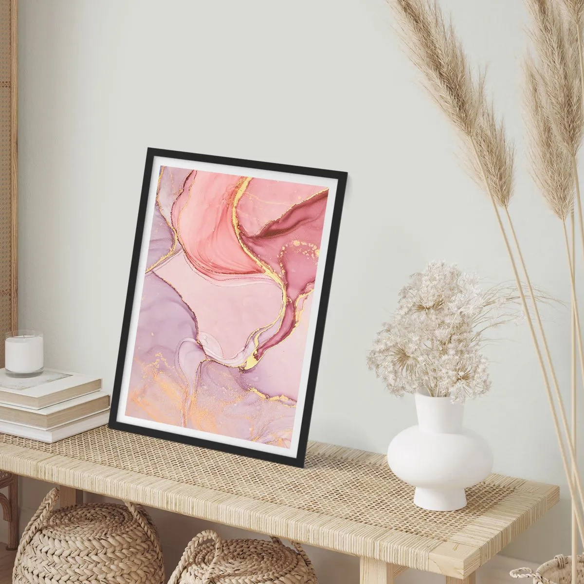 Poster in einem schwarzem Rahmen - Eine Liebkosung der Farben - 40x50 cm