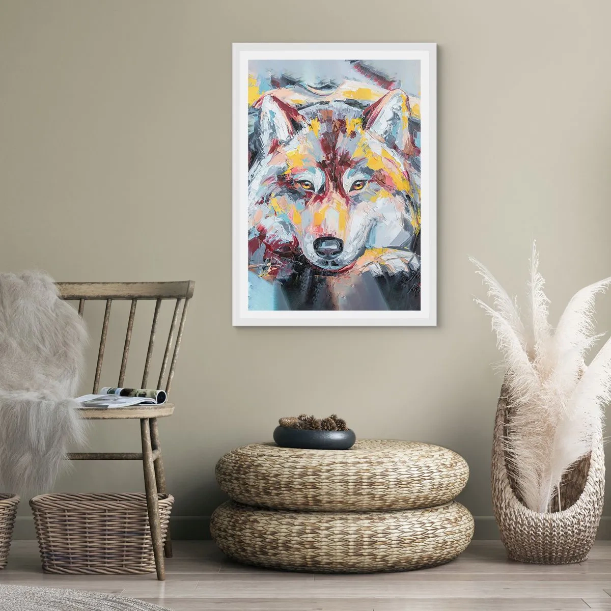 Poster in einem weißen Rahmen - Seelenfrieden unter den Lieben - 70x100 cm