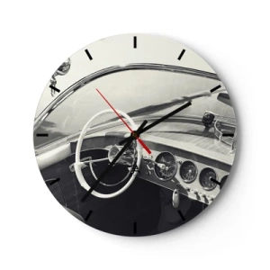 Wanduhr - Glasuhr - Wetter für die Reichen - 40x40 cm