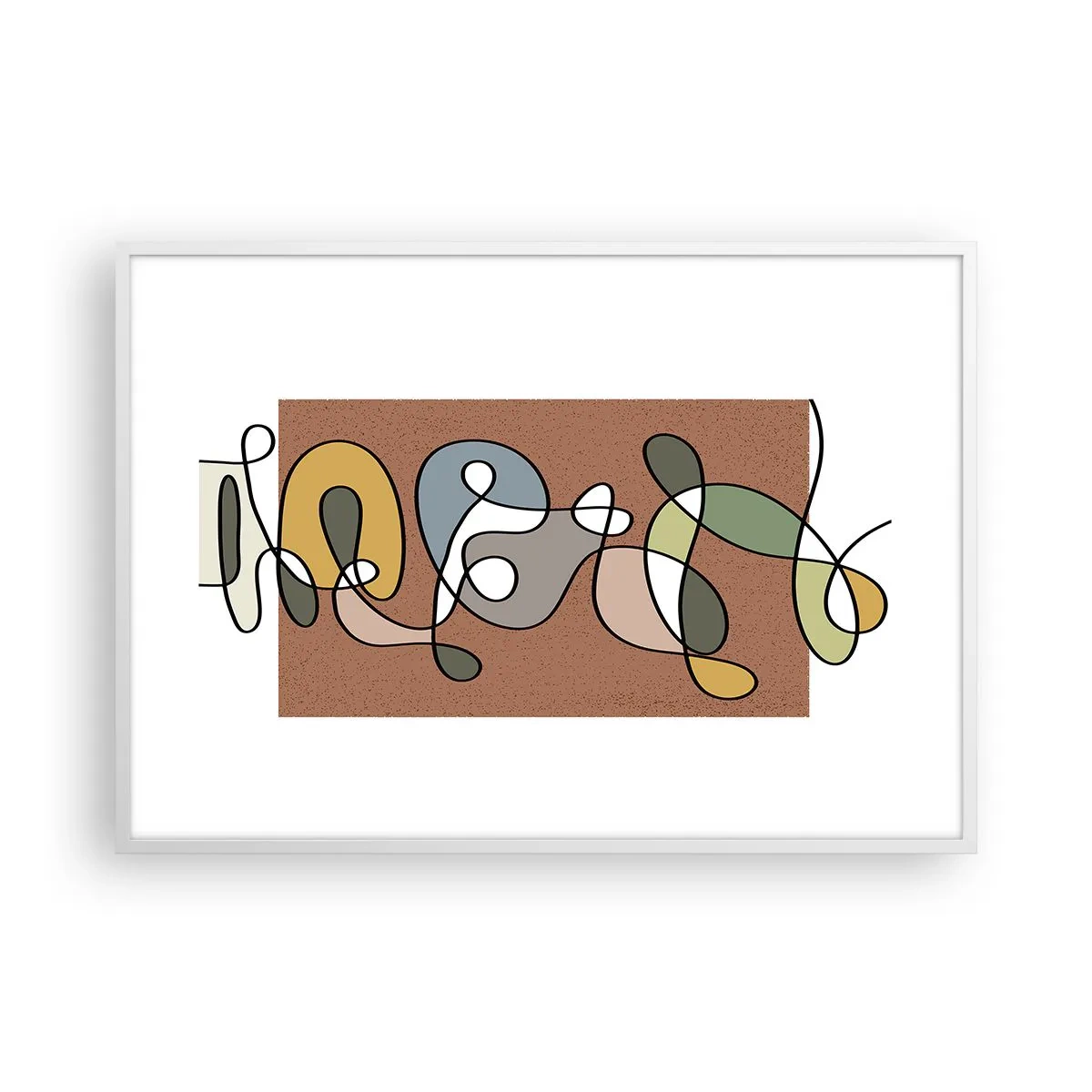 Poster in einem weißen Rahmen - Abstraktion, die ein Lächeln wert ist - 100x70 cm