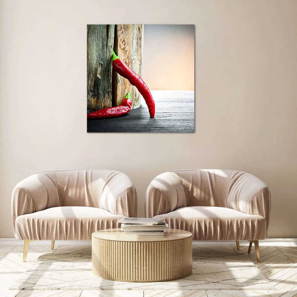 Glasbild - Bild auf glas - Red hot chili peppers - 50x50 cm