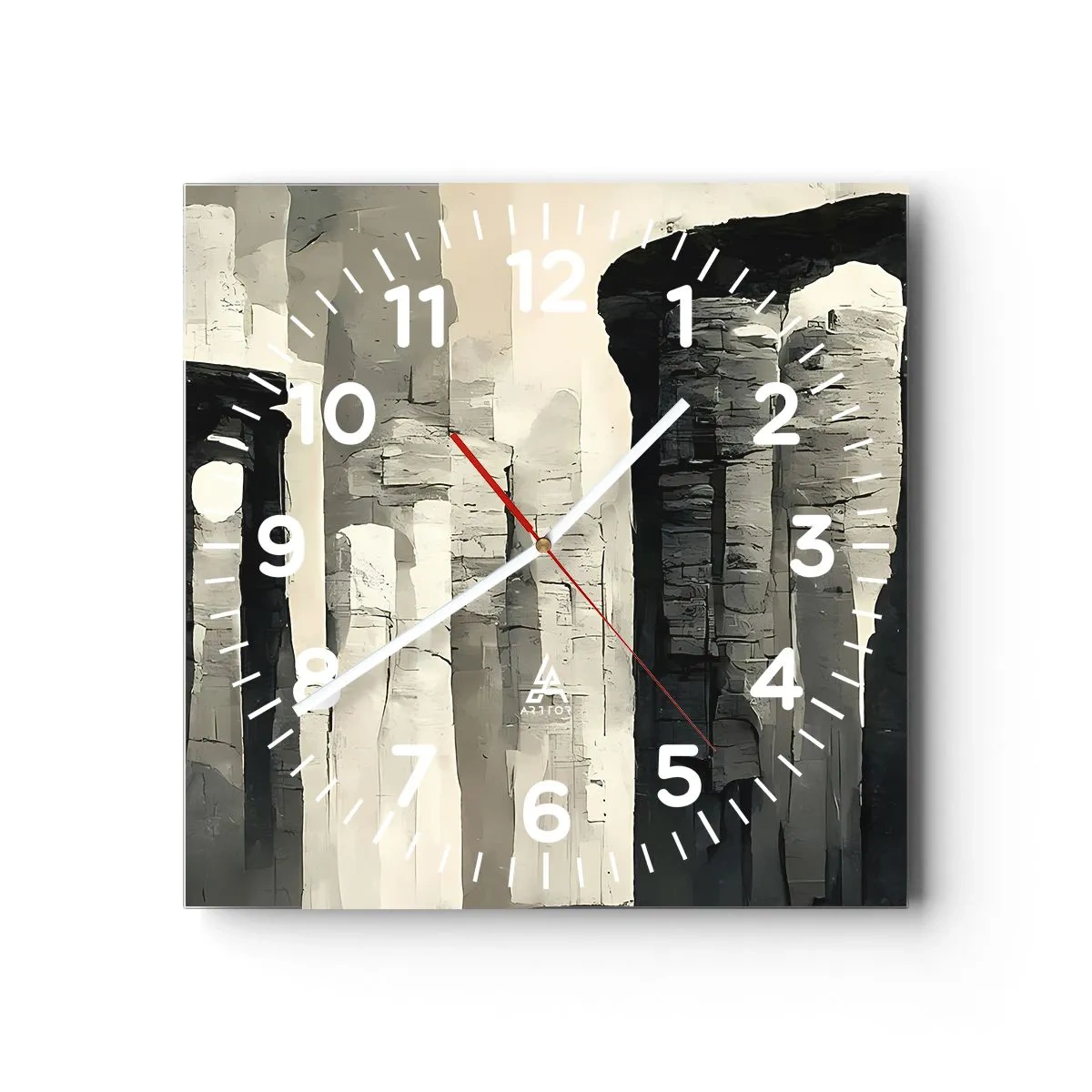 Wanduhr - Glasuhr - Majestät der Antike - 40x40 cm