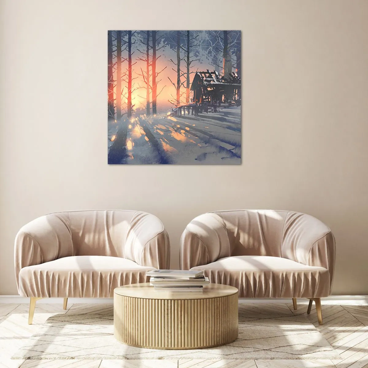 Glasbild - Bild auf glas - Hier sieht nur die Sonne rein - 40x40 cm