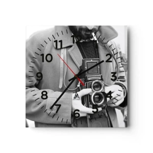 Wanduhr - Glasuhr - Retro-Stil - 40x40 cm