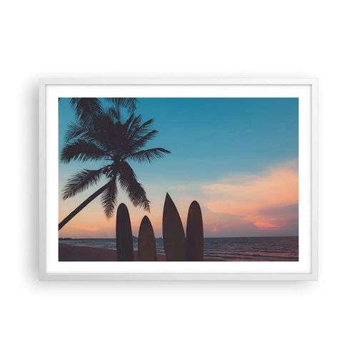 Poster in einem weißen Rahmen - Morgen wird es auch lustig - 70x50 cm